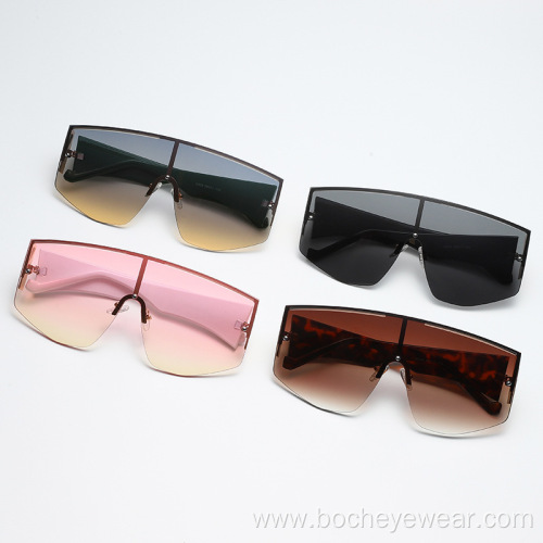 New fashion one-piece Large Frame Sunglasses Women's European and American fashion street Sunglasses men's cross-border sunglass